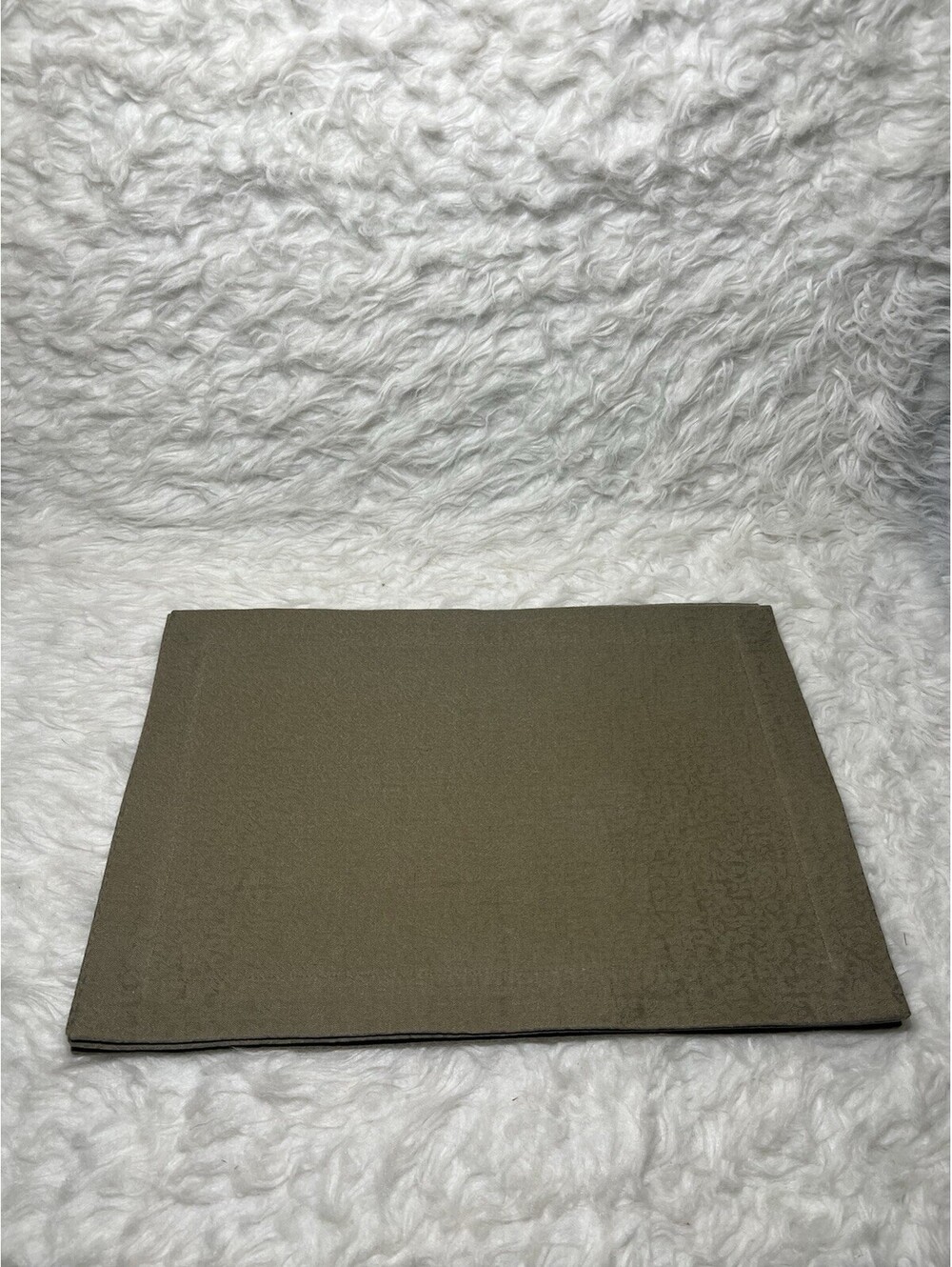 3 sage green woven jacquard fabric placemats